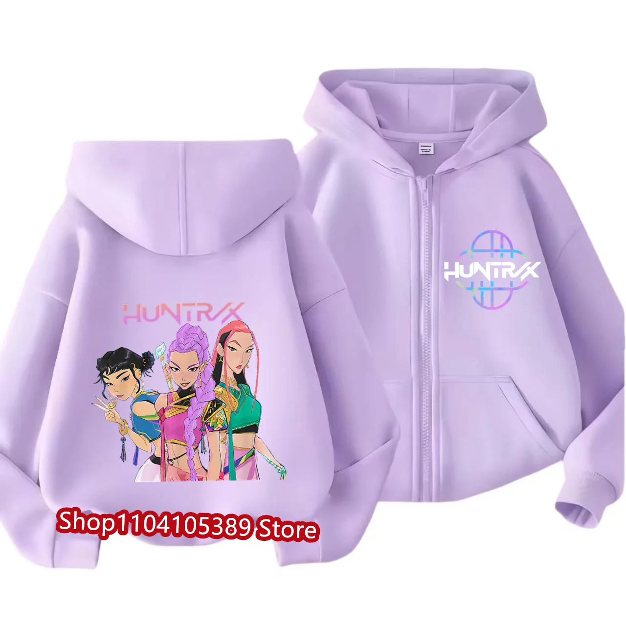 Kpop Demon Hunters Zipper Hoody Children Huntrix Rumi Zoey Cartoon Fashion Zip Sweatshirt Boy Girl Casual Tops Kids Clothes Gift