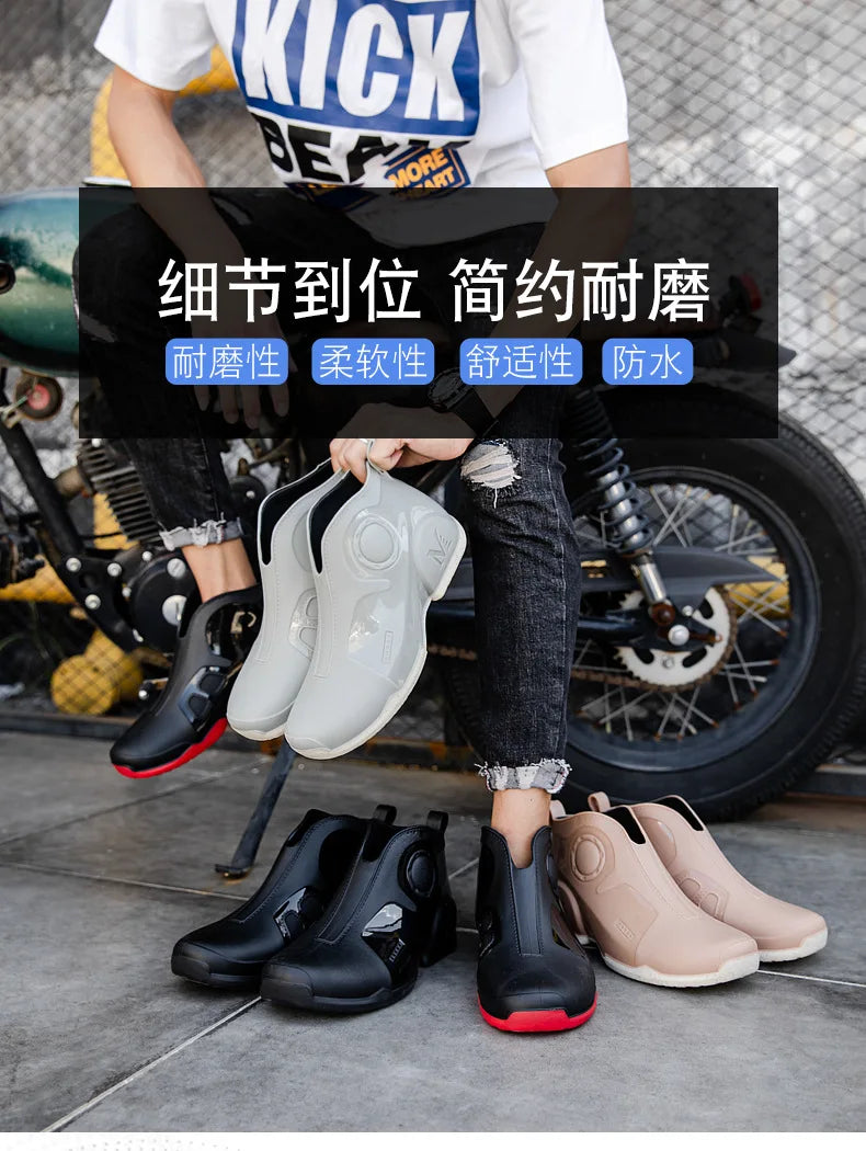 Motorcycle Boots Men Waterproof Riding Off-road Reflective Breathable Comfortable High Quality Wear-resistant Fishing Water Shoe