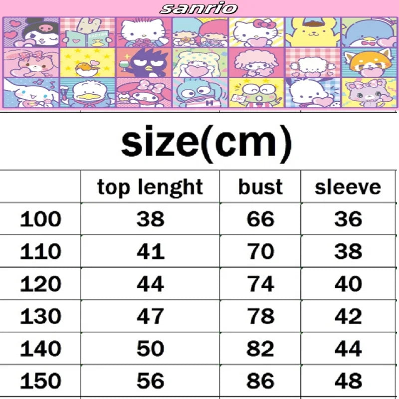 Sanrio Autumn Baby Girls Clothes Set Kid Hello Kitty Printed Sweatshirts Pullover Top & Pants 2pcs Children Patchwork Tracksuit