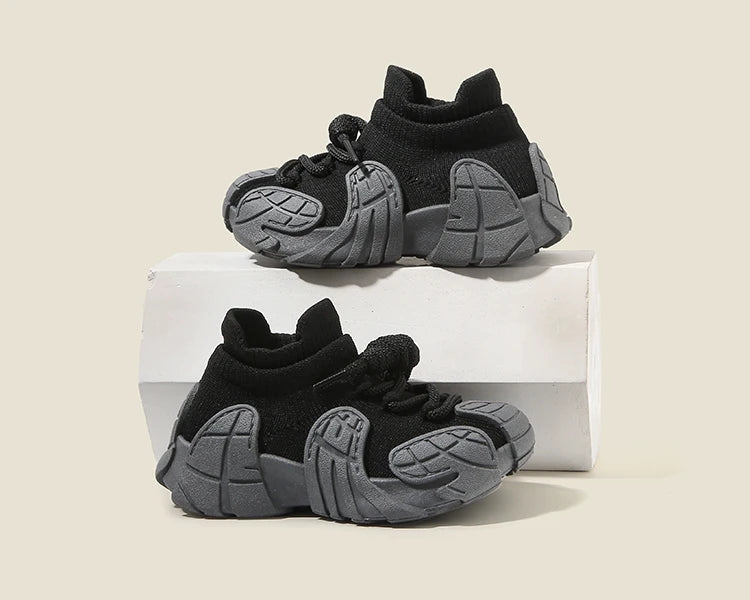 Kid Shoes Sneakers Fashion Knit Luxury Designer High Top Children Shoes Comfortable Casual Running Sports Tennis Shoes Boy Girls