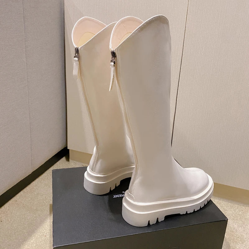 2025 New Trendy and Versatile Fashionable Casual Ankle Boots with Thick Soles and Slimming Effects