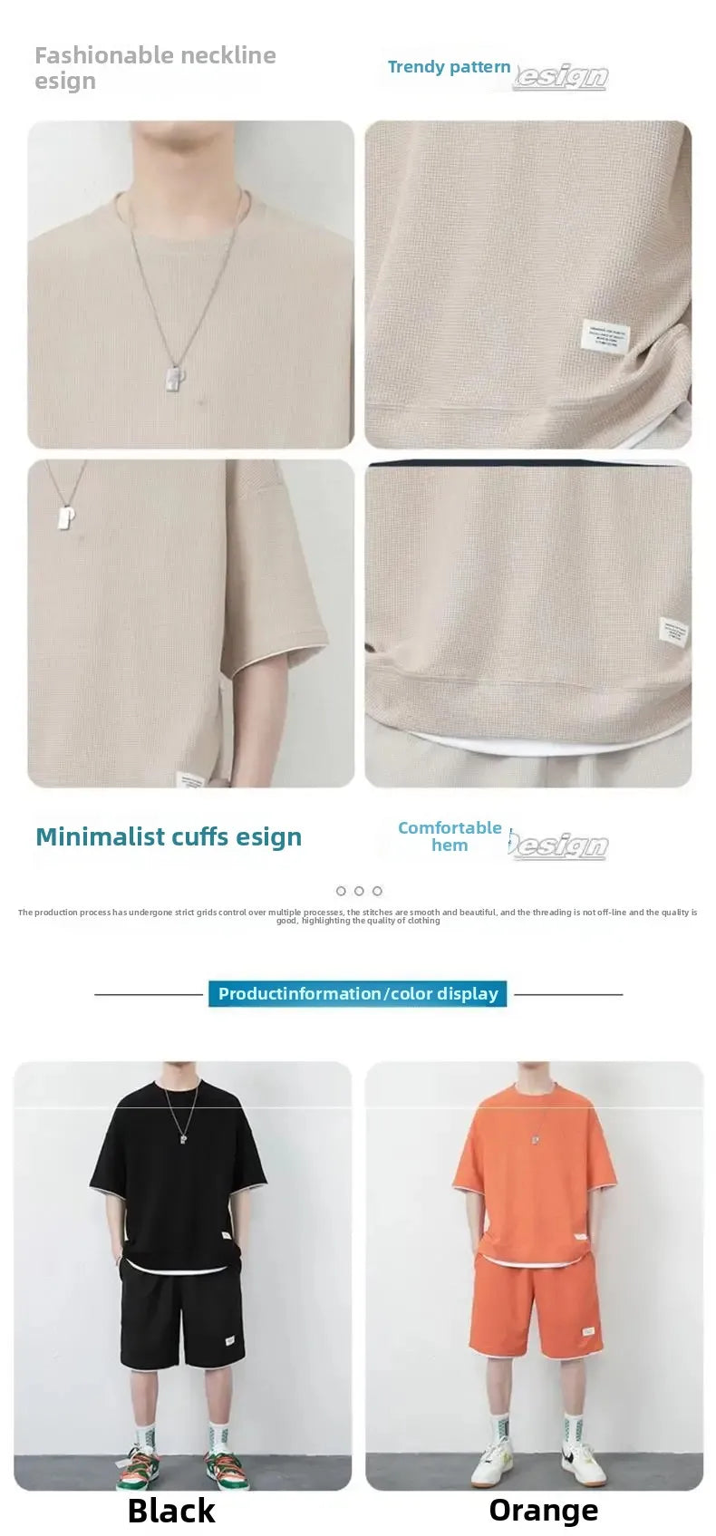 Casual Short Sleeve Sportswear Set for Men Summer Large Size Teenagers T-Shirt And Shorts Combo Comfortable Breathable Men's Out