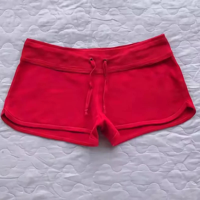 Y2K Casual low-rise Summer shorts for women Sporty style shorts Embroidered monogram print tight hot pants Kawaii Streetwear emo