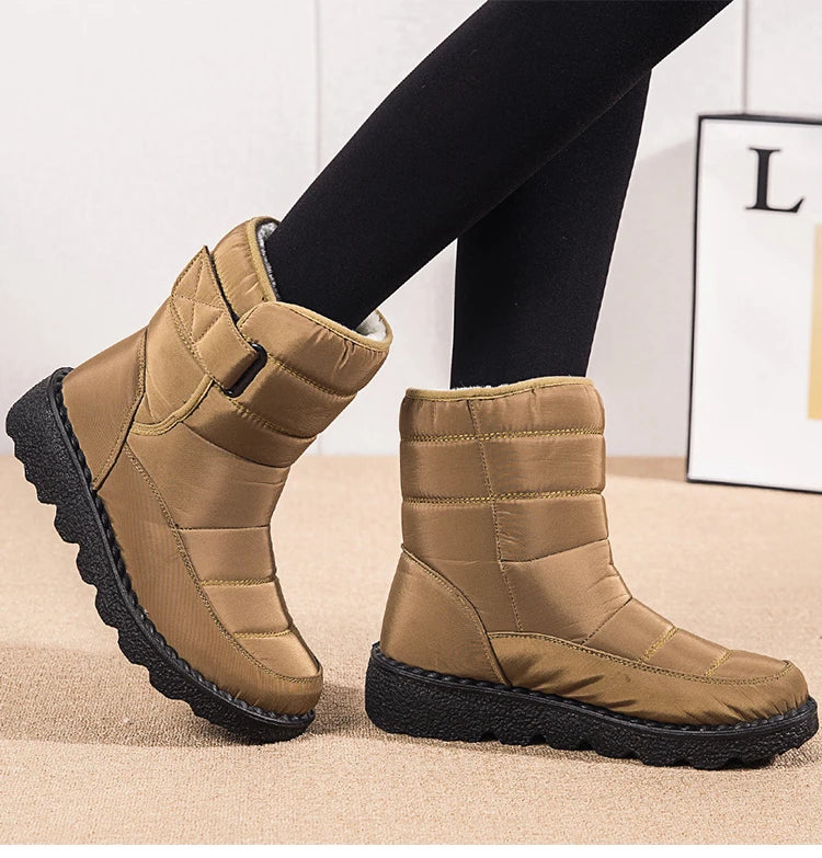 Boots Woman 2025 Winter Boots Women Low Heels Snow Boots With Fur Warm Footwear Winter Shoes Woman Luxury Middle Botas Mujer