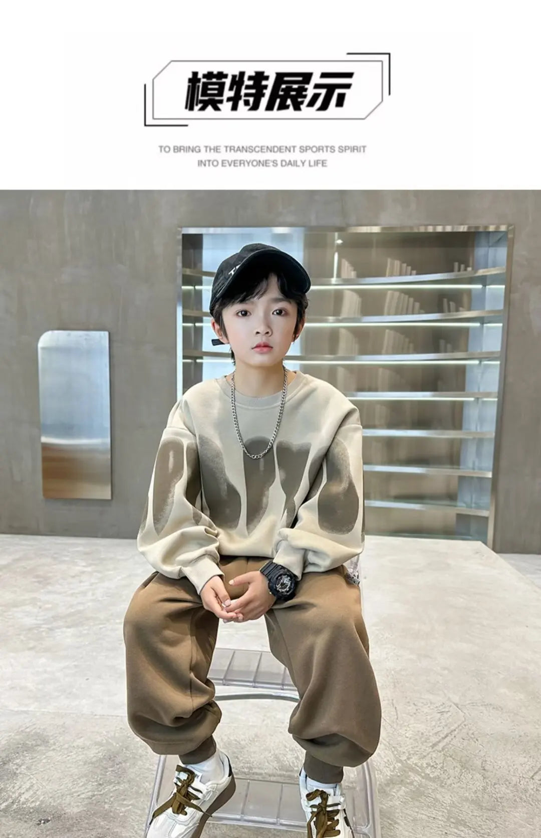 2025  winter autumn Boys Clothes Set cotton loose Sweatshirt hooded + Pants Tracksuits Kids Suit Children 4 8 9 10 11 12 14 Year