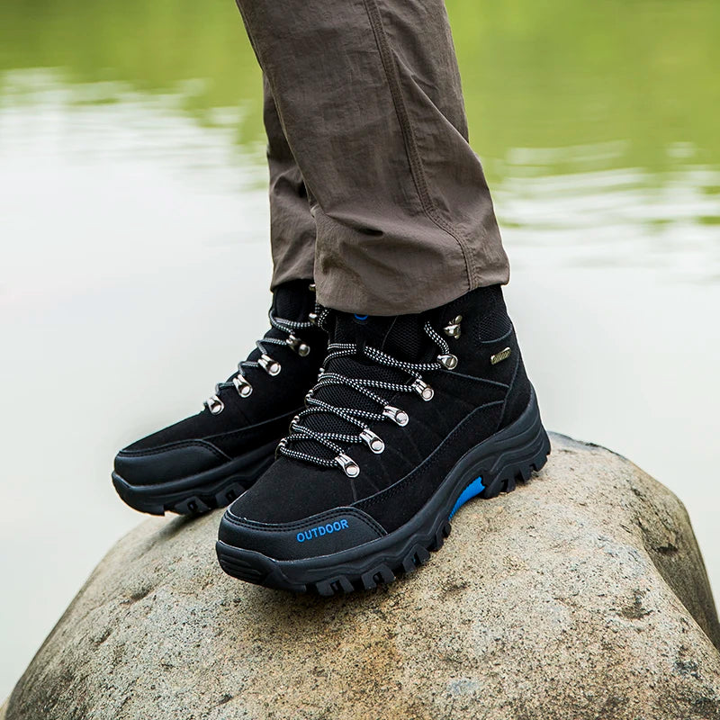 High-top Boots Men Outdoor Anti-slip Thick-soled Comfortable Ankle Boots Men Breathable Shock-absorbing Casual Hiking Shoes Men