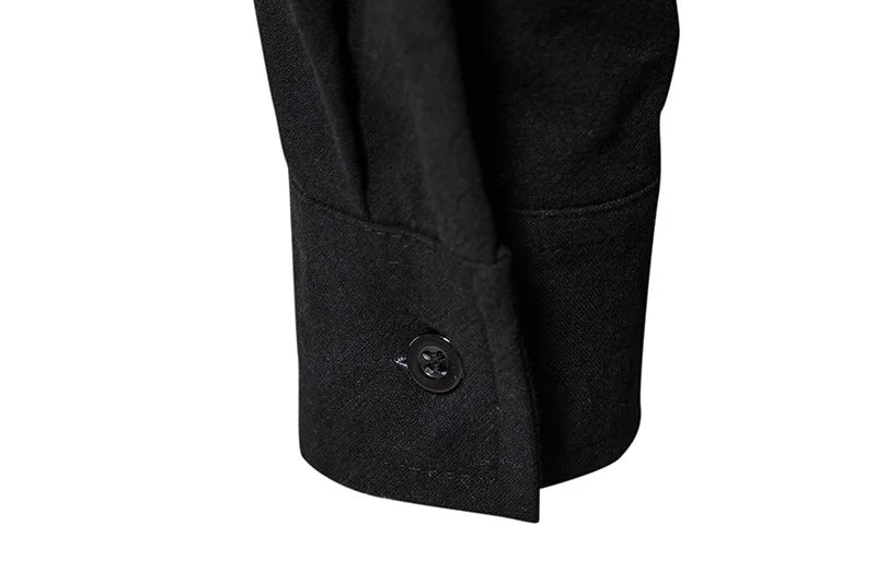 Men Cotton Linen Lace Up Long Sleeve Solid Blouse Shirts Summer Male Solid Loose Pullover Blouse Tops ARJ-A1776