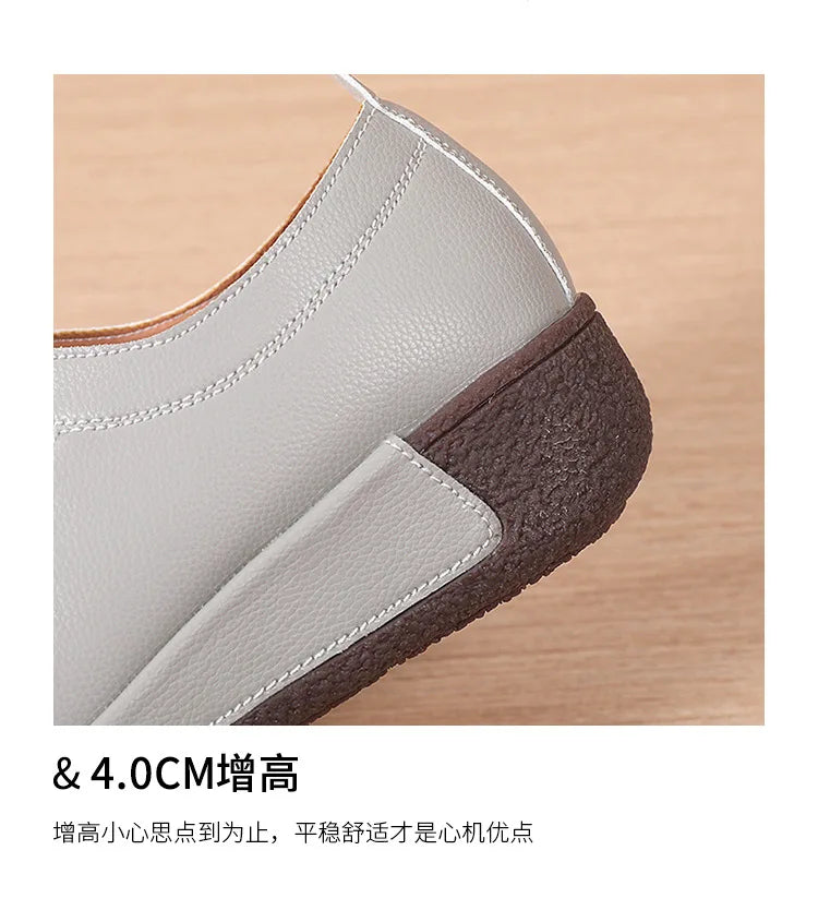 2025 Women Casual Shoes Genuine Leathe Platform Loafers for Women Wedge Sneakers Zapatos Mujer Fashion Slip on Ladies Moccasins