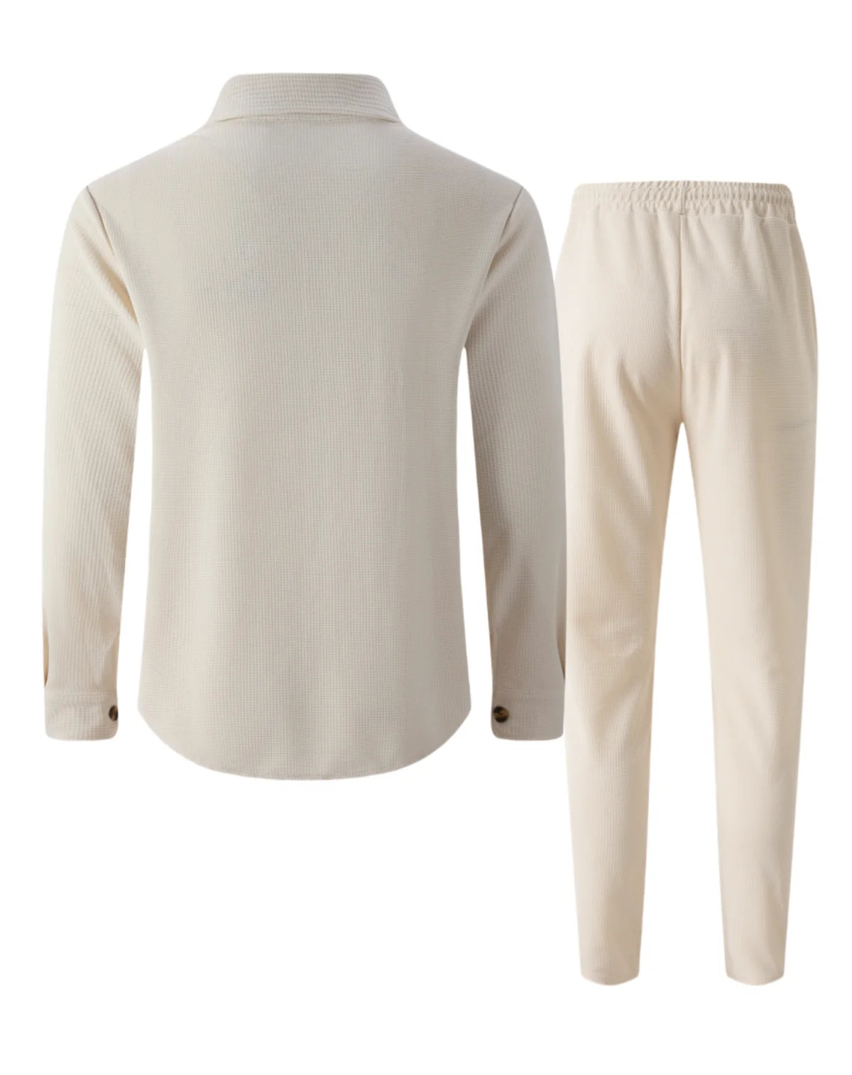 Men's Spring Autumn Casual Suit Street Style Solid Color Loose-Padded Long-Sleeved Two-Piece Set Fashionable Outerwear Suit set