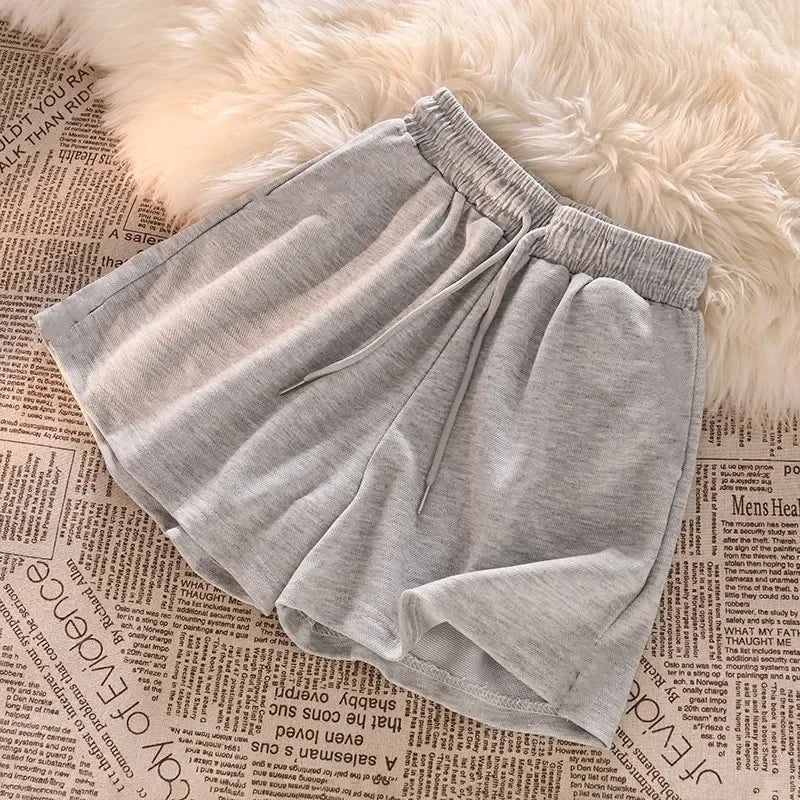 Casual shorts, wide-legged home shorts, women's summer and Korean version of loose thin high-waisted casual cool sweatpants