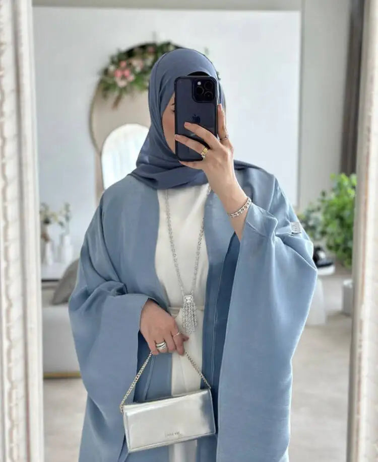 New Mother and Daughter Abaya Dubai Muslim Women Kids Girls Maxi Dress 2pcs Set Eid Djellaba Jalabiya Turkey Kimono Islamic Robe