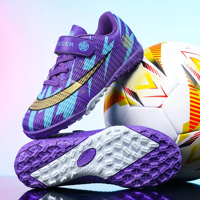 Kids Soccer Shoes TF School Football Boots Boys Girls Cleats Grass Sneakers Child Outdoor Athletic Training Sports Footwear28-39