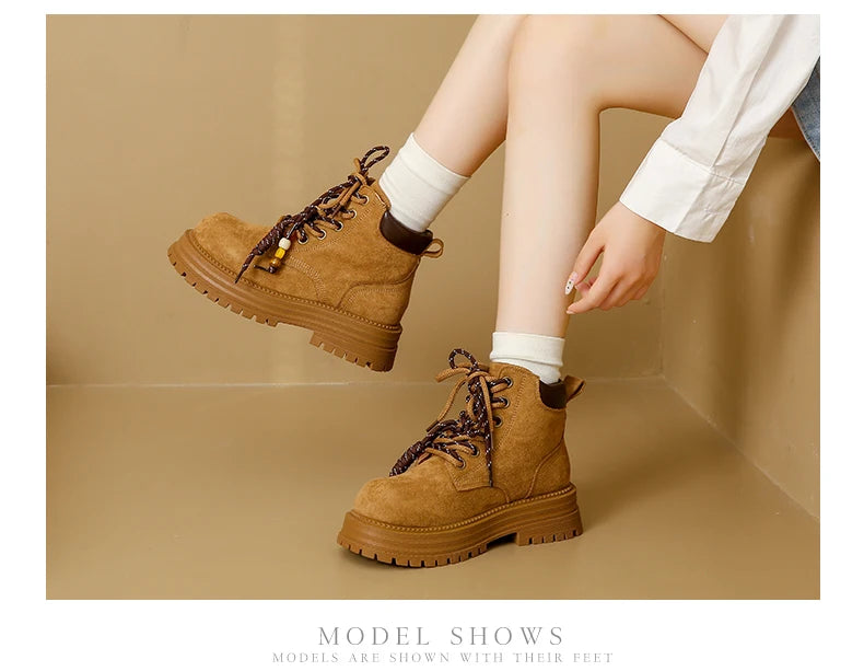 Thick-soled boots, Mallard work boots, versatile casual stylish ankle boots, MD-3