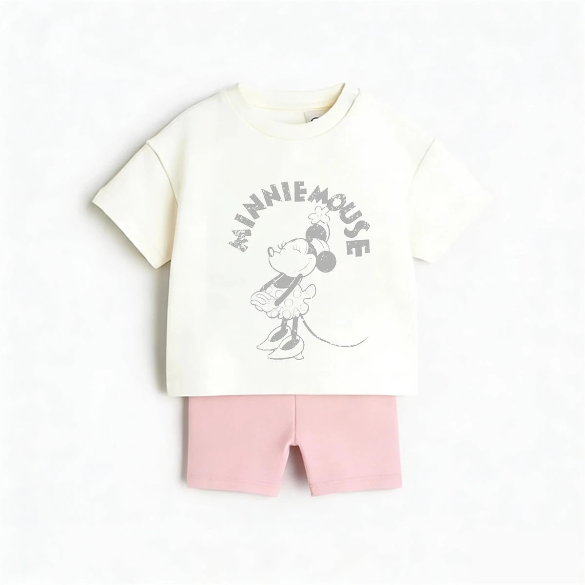 New Short Sleeve Shorts Outfits Girls Summer Clothing Cartoon Printed Tshirt+Shorts Toddler Thin Lovely Tees +Shorts Two Piece