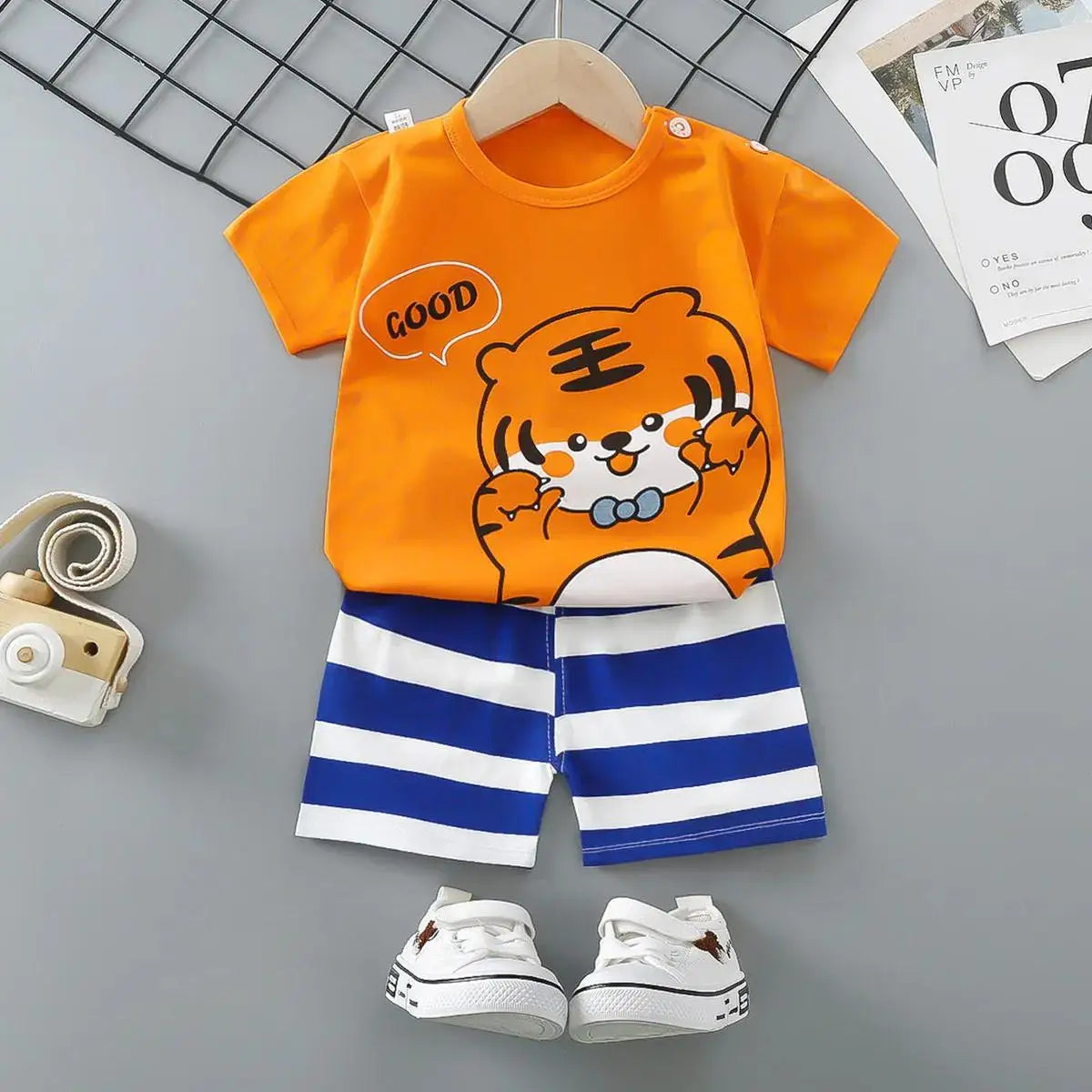 Children's Short Sleeve Set Summer Boys' Clothing Girls' T-shirt Baby Summer Clothing 2025 Children's Clothing