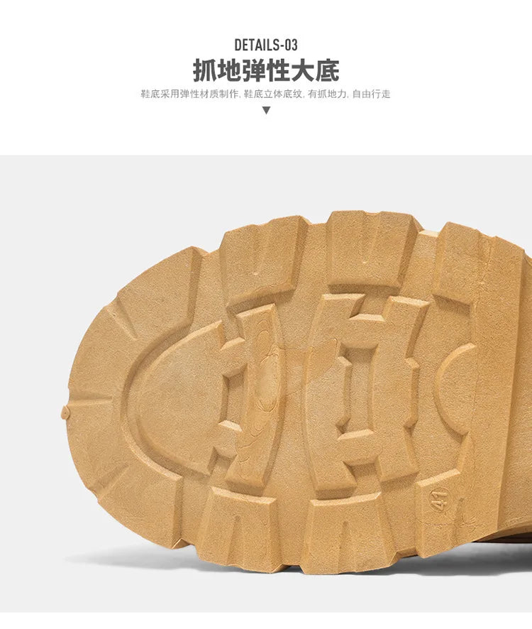 British Style Men's High Boots Fashion Outdoor Comfortable Work Boots Autumn Winter Mens Non-slip Wear-resistant Platform Boots