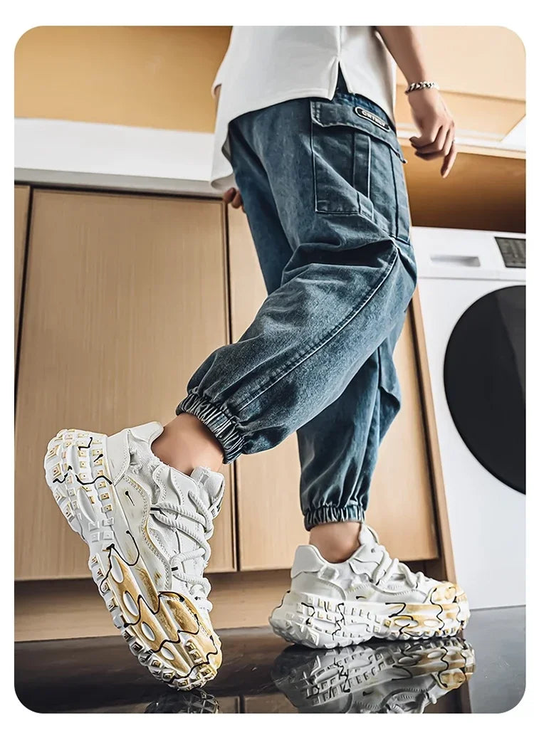 Men's Casual Shoes 2025 Shockproof Comfortable Outdoor Running Fitness Training Exercise Sneakers Size 39-44 Hot Sale Retro