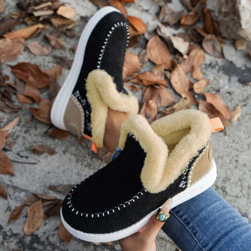 Boots Woman 2025 Trend Snow Flat Shoes Women Platform Women Shoes Fashion Ankle Boots Plush Botas Mujer Women's Winter Boots