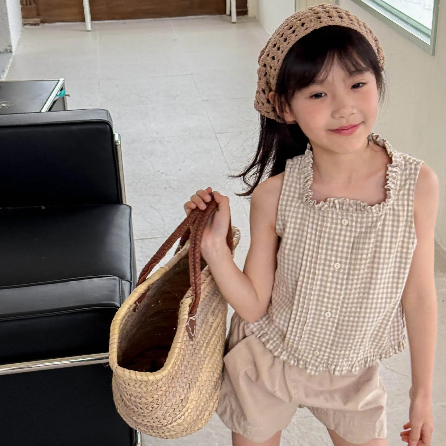 2025 Summer New Girls Sleeveless Lace Shirts Children Cotton Vest Baby Girls Blouse Solid Loose Princess Tops Kids Clothes