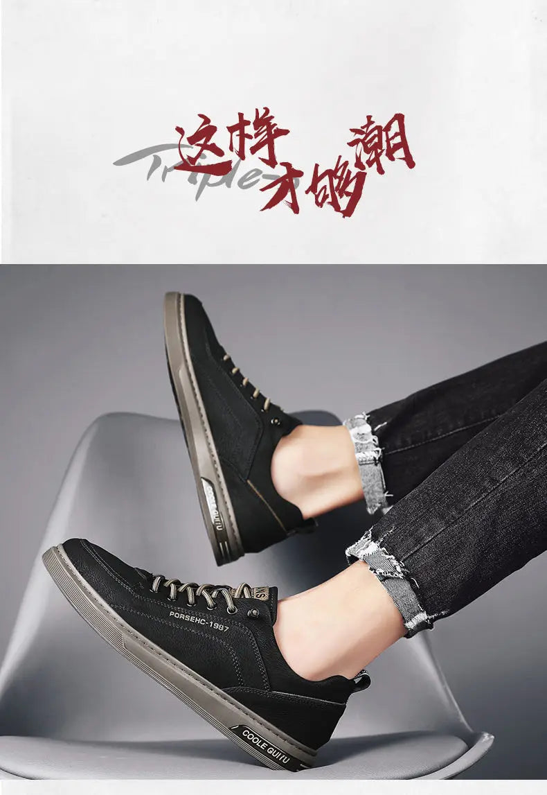 New Shoes for Men  Comfortable Flat Men's Casual Shoes Outdoor Wild Men's Sneakers High End Fashion One Pedal Dress Shoes Male