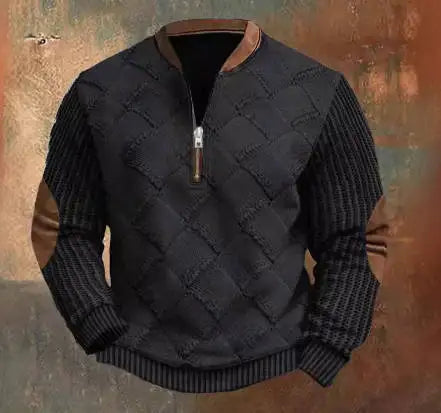 Hoodie Men's Half Zipper Sweatershirt 2024 Autumn/Winter New Thick Warm High Collar Men Jacket Coat Euro Size S-5XL D0259