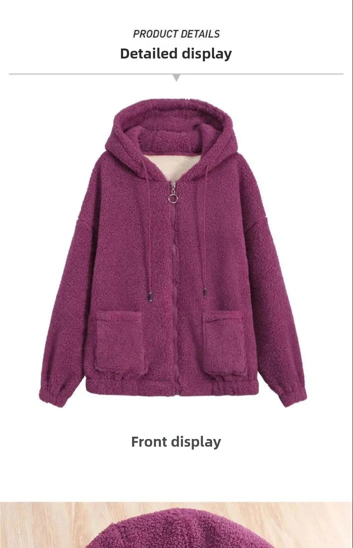 Lamb Velvet Hoodie Women's Thickened Fleece Teddy Velvet Loose Autumn Winter Korean Style Zipper Cardigan 082