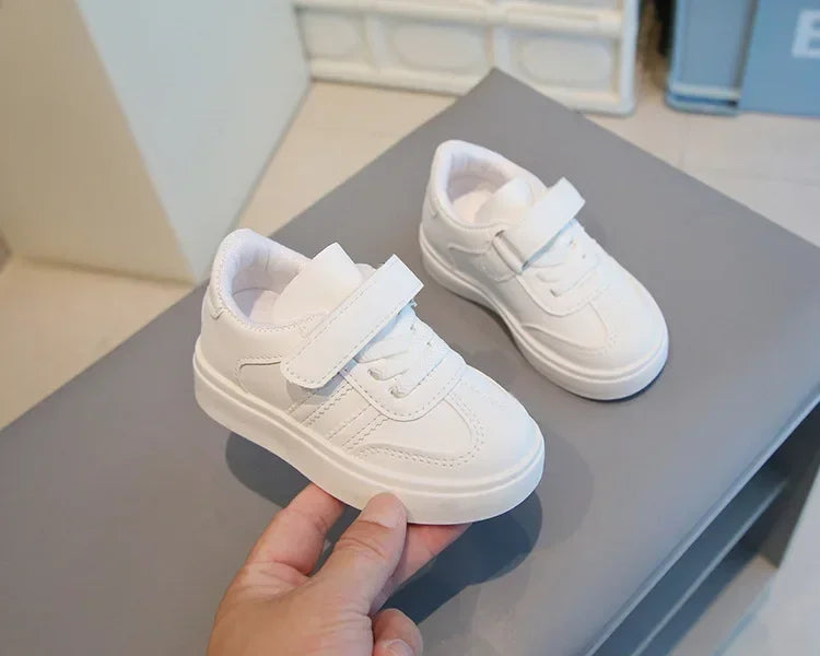 Kids Sports Shoes for School Boys Girls White Shoes Non-slip Soft Sole 2025 New Fashion Children Casual Shoes Hook&loop Trendy