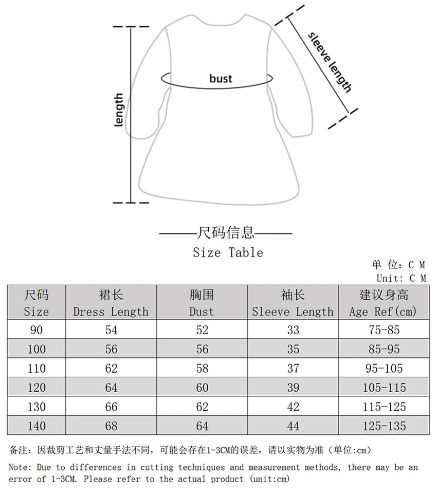 Stitch Princess Dress Autumn New Disney Baby Girls Dress Spring Autumn Long-sleeved For Children Kids Clothes Birthday Party