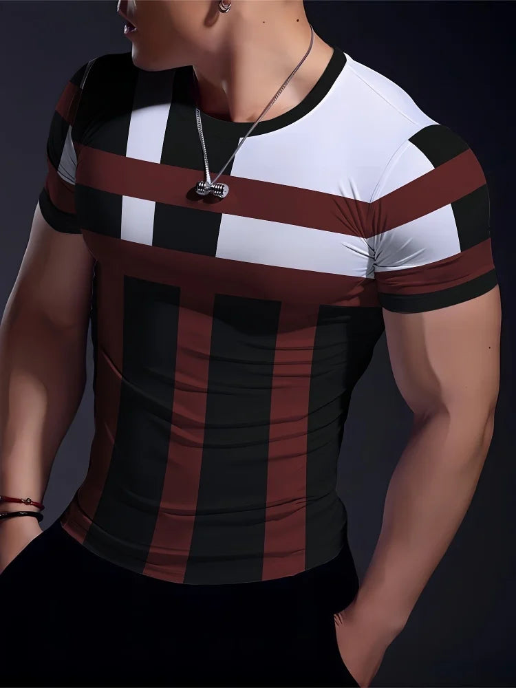 Los Angeles Text Printed Men's Sports T-shirt Summer Daily Casual Men's Short-sleeved Top Outdoor Fashion Men's Fitness T-shirt