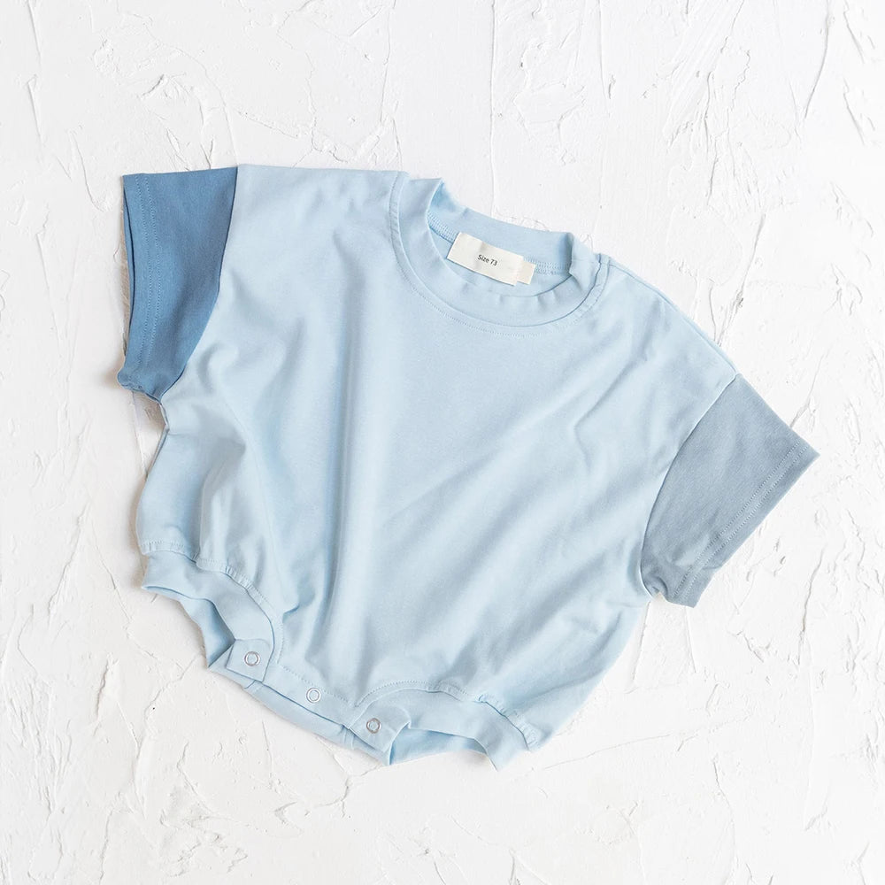 New Summer Cotton Toddler Short Sleeve T shirt And Shorts Set Baby Boys Girls Clothes Stitching Color Casual Tops Outfits 2PCS