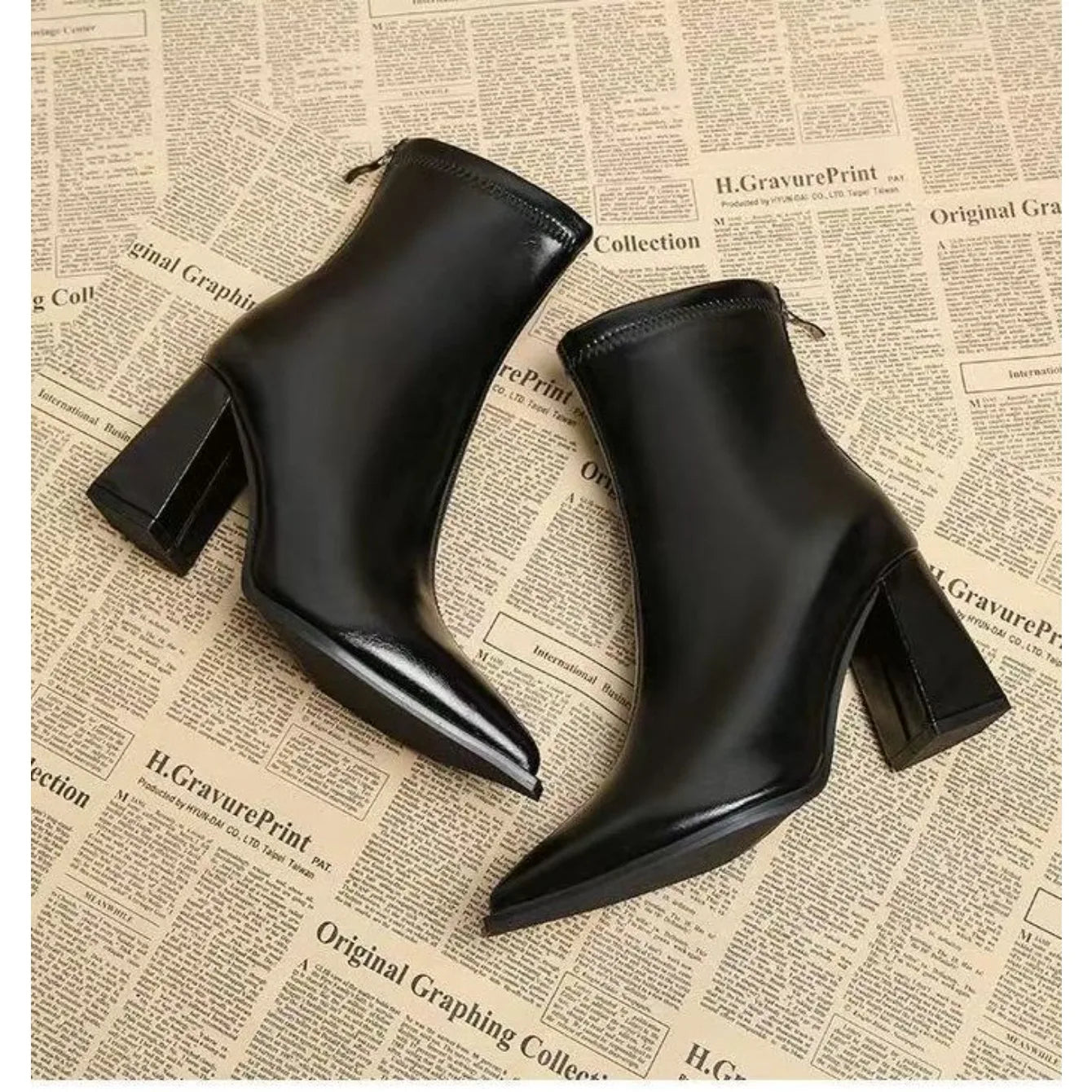 Women Elegant Outdoor Fashion Pointed Toe Boots New Retro Comfortable Ankle Boots High Heels Dress Shoes Women Zapatos De Mujer