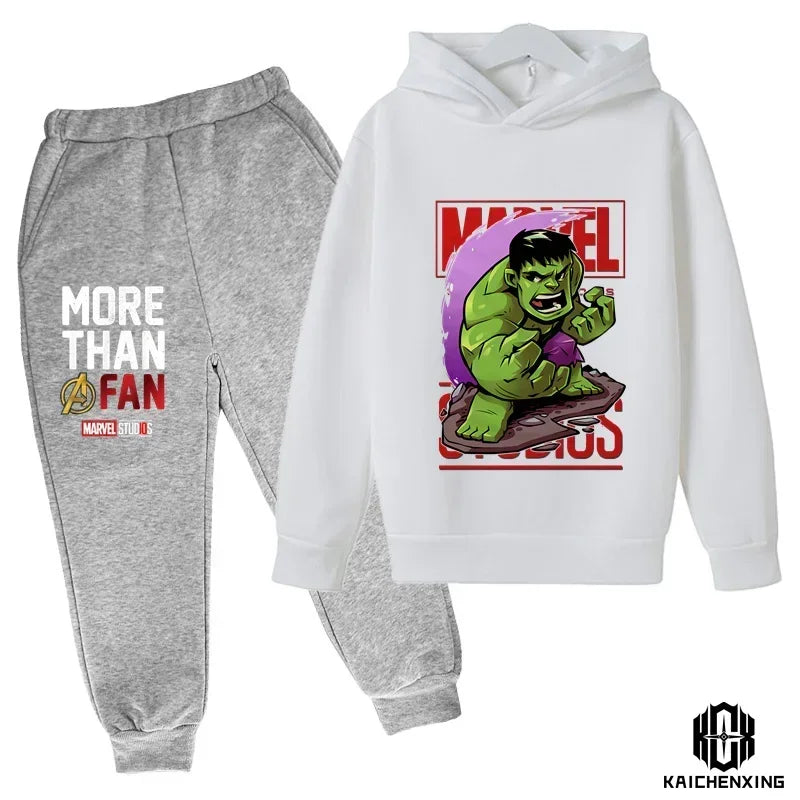 Hulk Hoodies Kids Tracksuits Boy Girl Spring autumn winter Sweatshirt Clothes Set Marvel- Super heros Hooded Pants Suit Children