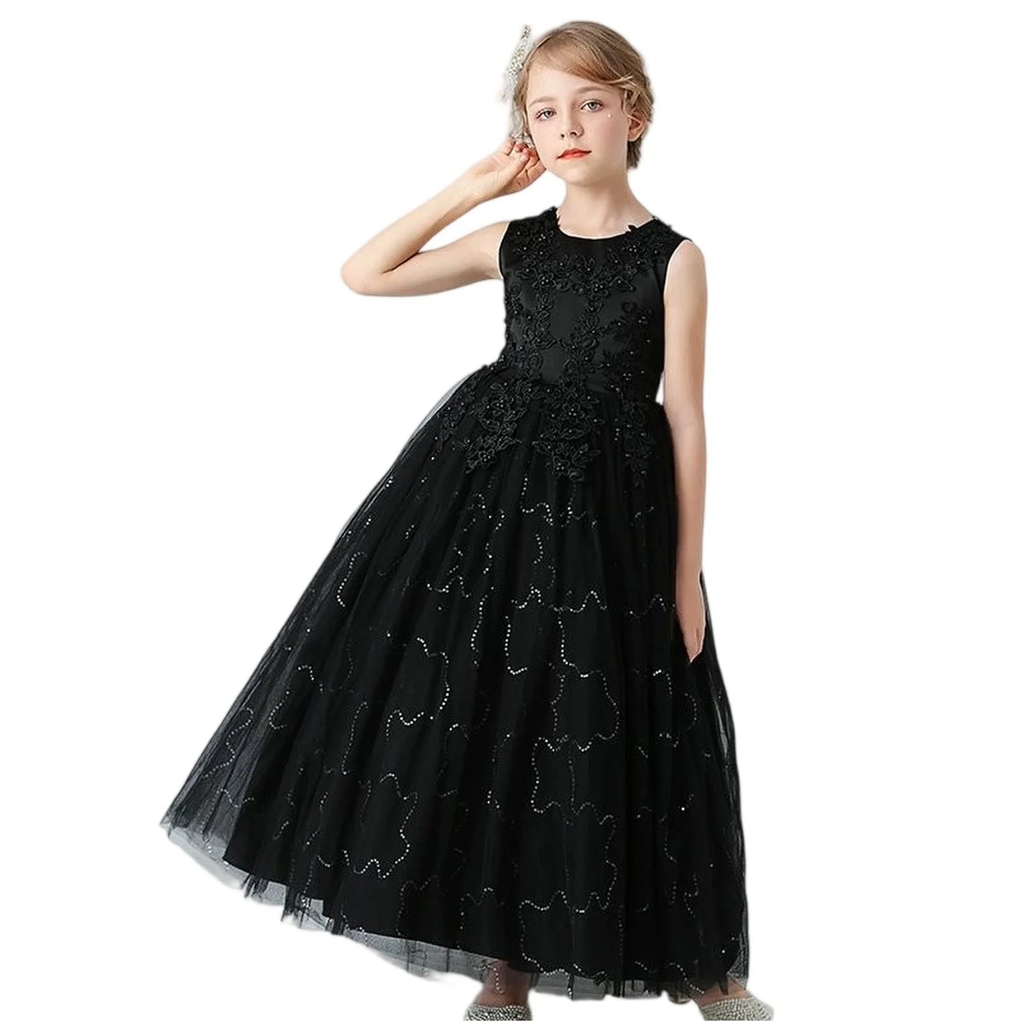 Kids Dresses For Girls Lace Dress Gown Princess Clothes Children Formal Evening Party Flower Girls Wedding Vestidois