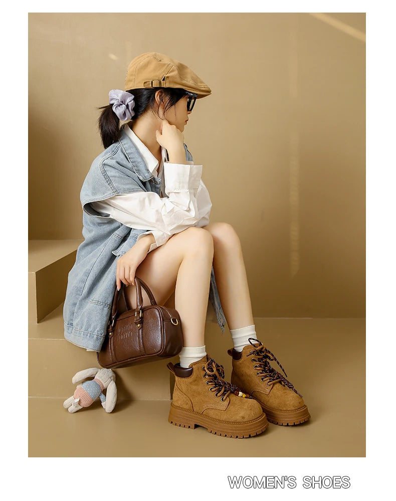 Thick-soled boots, Mallard work boots, versatile casual stylish ankle boots, MD-3