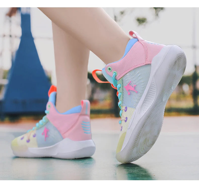 Brand Basketball Shoes For Kids Sneakers Non-Slip Cushion Boys Basketball Sneakers Sports Shoes Comfortable Children's Sneakers