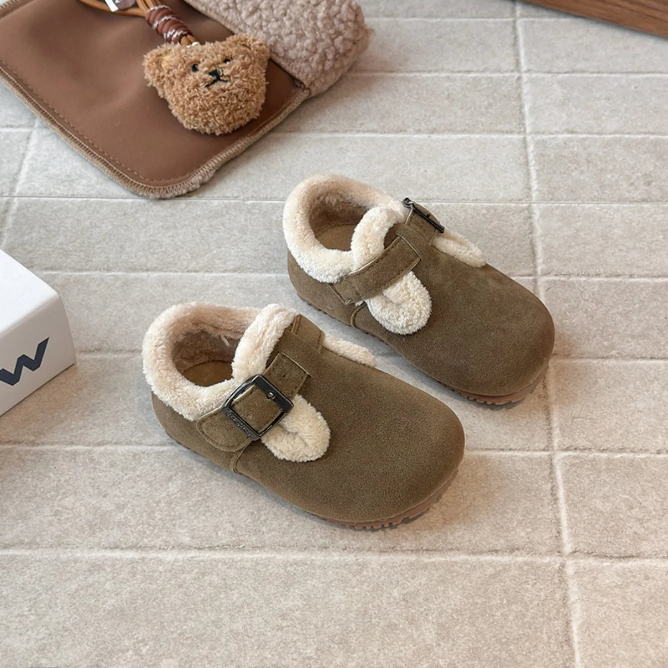 Children's Cotton Shoes Old Yellow Padded Thickened Boys Girls Bir Casual Shoes Khaki Soft Non-slip Kids ken Fashion Boots