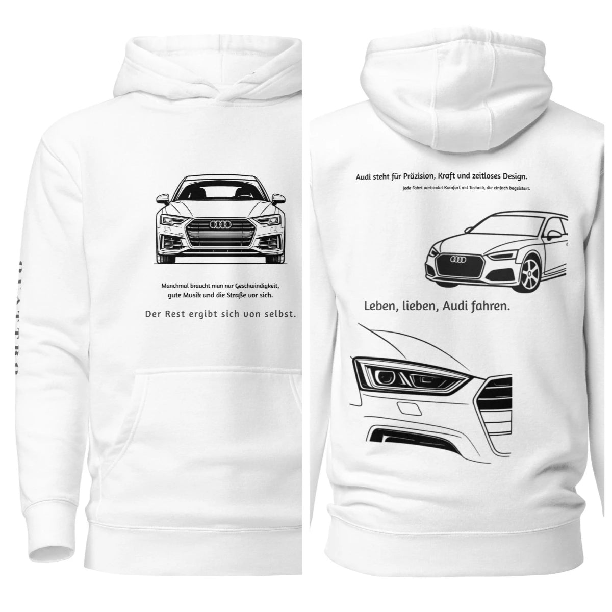Audi Hoodie - Sportback Model Outline - High-end Car Enthusiasts' Gift for Men's and Women's Hoodies
