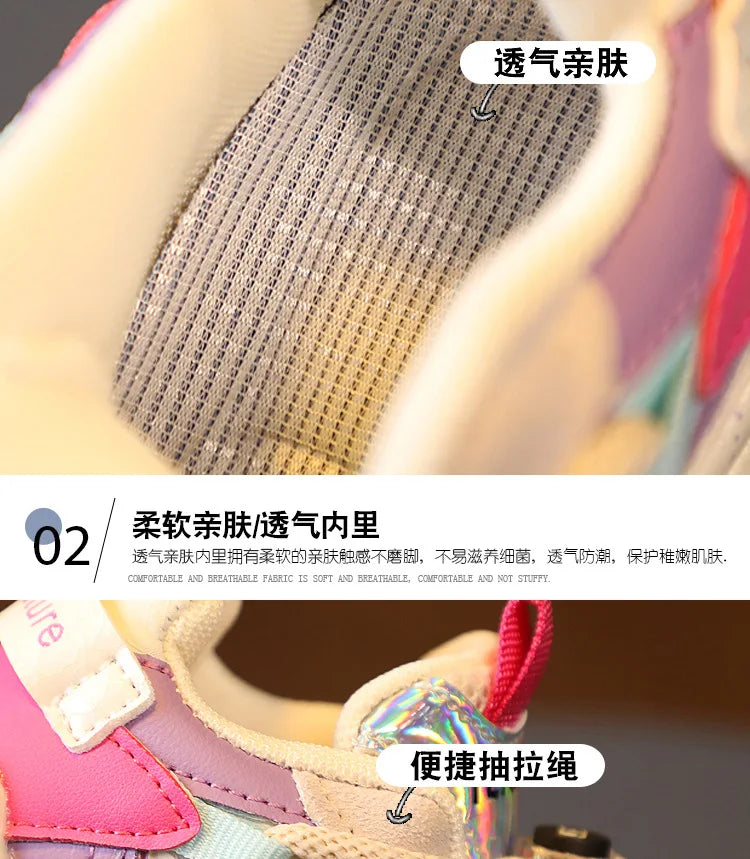 Children Casual Sneakers Kids Casual Sports Shoes Boy Girl Soft Sole Anti-slip Leisure Shoes Running Shoes 3 4 5 6 Year