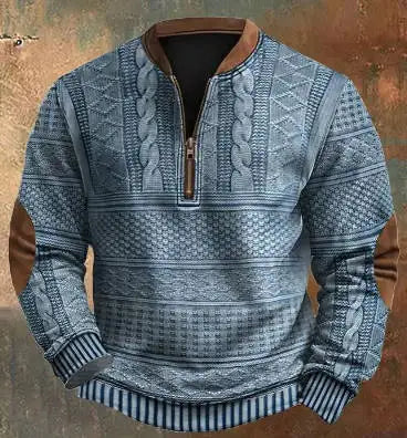 Hoodie Men's Half Zipper Sweatershirt 2024 Autumn/Winter New Thick Warm High Collar Men Jacket Coat Euro Size S-5XL D0259