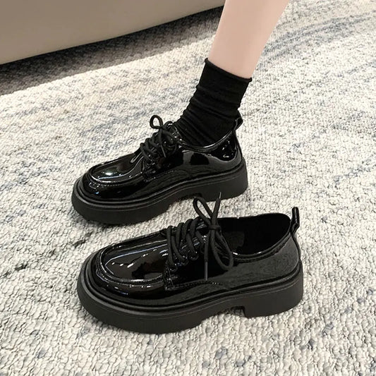 Women's Shoes Platform Round Toe British Style All-Match Oxfords Casual Female Sneakers Shallow Mouth Flats Autumn Loafers With