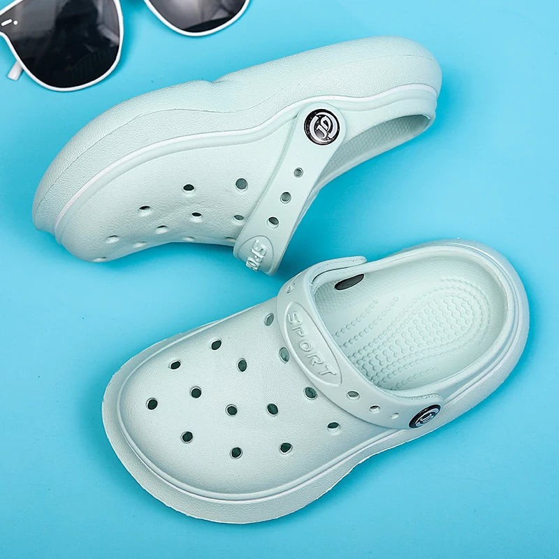 Children Sandals Anti Skid Clogs Boys Girls Summer Hole Water Toddler Shoes Baby Mules Rubber Kids Garden Beach Flats Slippers