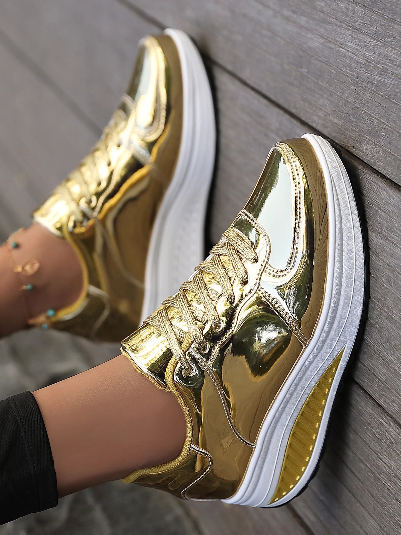 Women Sneakers Fashion Platform Shoes Lace Up Women Casual Flats Shoes Outdoor Lightweight Walking Women Shoes Zapatos De Mujer