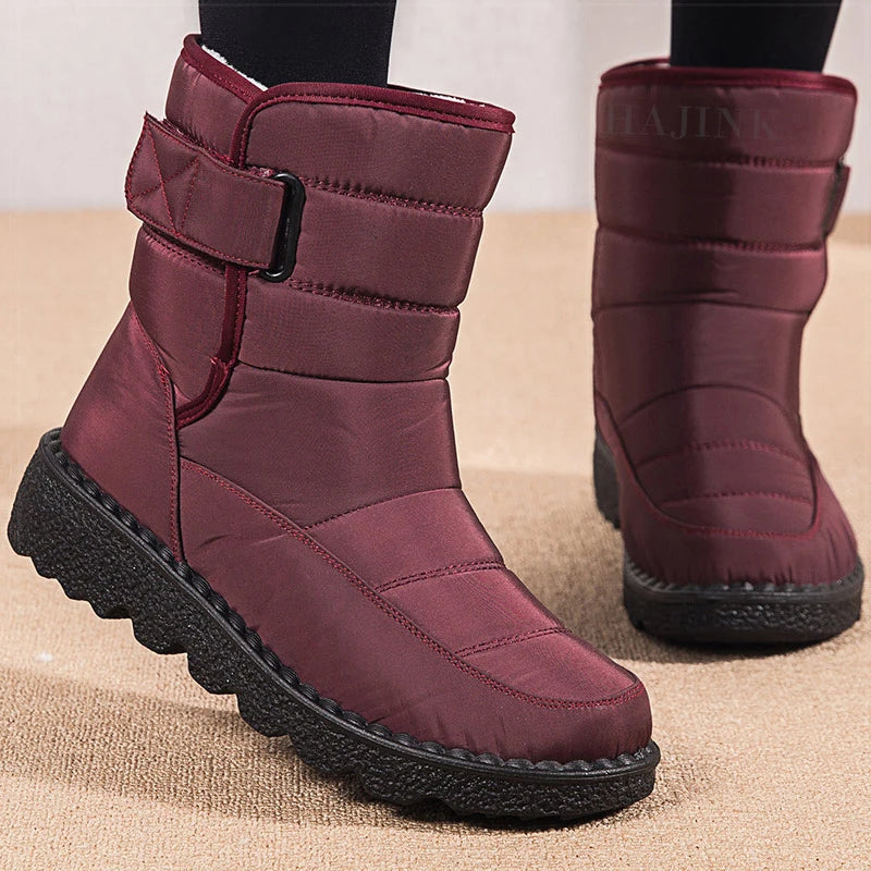 Boots Woman 2025 Winter Boots Women Low Heels Snow Boots With Fur Warm Footwear Winter Shoes Woman Luxury Middle Botas Mujer