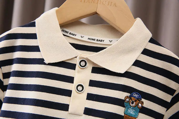 2024 Summer Baby Boy Clothing Sets Fashion Bear Embroidery Short Sleeve T-shirt+Shorts Children 2Pcs Suit Girl Kids Sports Set