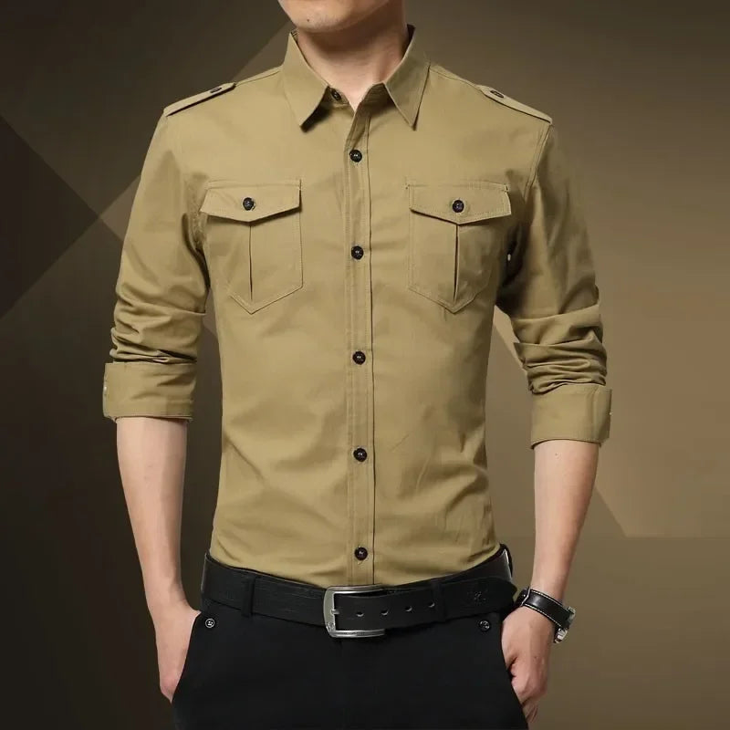 Men Shirts Tops Single Breasted Shirt Turn Down Collar Full Sleeve Casual Regular Splice Simple Slim Fit Top Autumn Winter