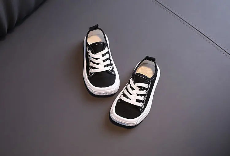 Kids Non-slip Comfort Sneakers Shoe Toddlers Tennis shoesChildren Sport Canvas Shoes Lace-up Girls Flat Boys Casual Shoes