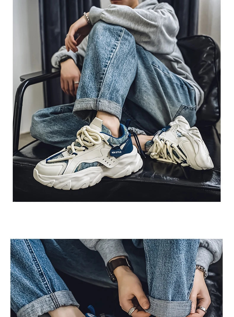 2024 New Shoes For Men Sneakers Male Casual Mens Shoe Big Shoelace Trainer Race Breathable Shoes Fashion Loafers Running