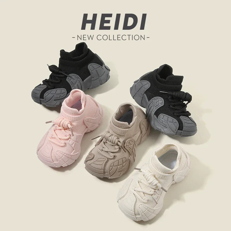 Kid Shoes Sneakers Fashion Knit Luxury Designer High Top Children Shoes Comfortable Casual Running Sports Tennis Shoes Boy Girls