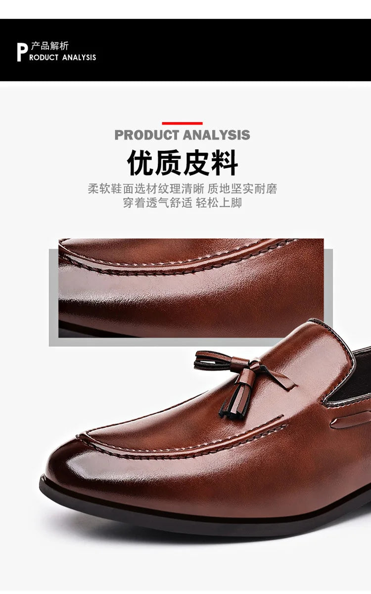 Mens Dress Shoe Fashion Male Loafers Business Wedding Shoe Men Black Elegant Classic Man Formal Leather Social Men's Lofer