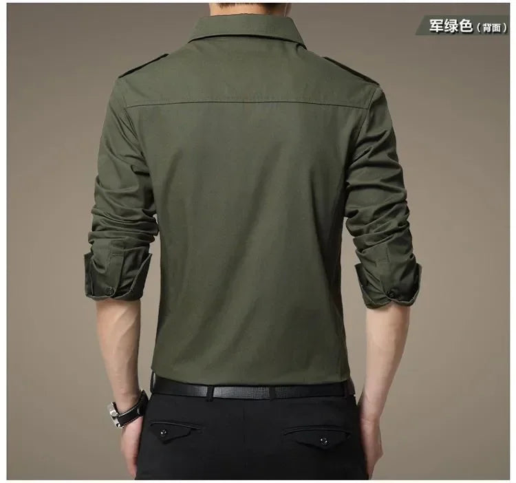 Men Shirts Tops Single Breasted Shirt Turn Down Collar Full Sleeve Casual Regular Splice Simple Slim Fit Top Autumn Winter